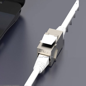 ตัวเชื่อมต่อ RJ45 แบบมีฉนวนป้องกัน Cat6A/Cat7, 10Gbps, โมดูลแผงเชื่อมต่อโลหะ Cat6A Cat7 ตัวเชื่อมต่อ RJ45 แบบคีย์สโตน W1367 - Product Image 1