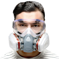 Demi-masque respiratoire en silicone CE EN140 avec filtre trapézoïdal, masque anti-formaldéhyde, lunettes de protection