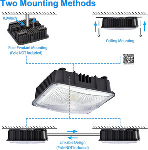 ETL DLC auvent lampe à led CCT <span class=keywords><strong>station</strong></span>-service accordable luminaire étanche blanc 110v 100-347v 80 watt 100 watt led auvent - Product Image 4