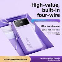 Nouvelle batterie externe en plastique PD20W à charge ultra-rapide avec câble intégré, 30000 mAh haute capacité, portable, impression personnalisée