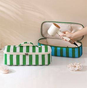 Bolsa de Viaje Portátil con Cierre y Rayas de Colores, Bolsa de Almacenamiento para Rizadores de Pelo de Gran Capacidad - Product Image 5