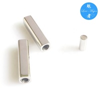 Fermoir magnétique de bijoux en acier inoxydable carré poli pour la fabrication de bijoux de bricolage en cuir fait main