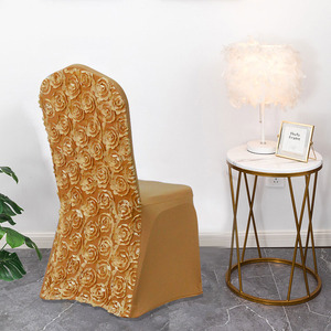 Espessado Rose Stretch Decoração Do Casamento Cadeira Tampa Flor Seat Covers Para A Cadeira Do Banquete Do Casamento - Product Image 3
