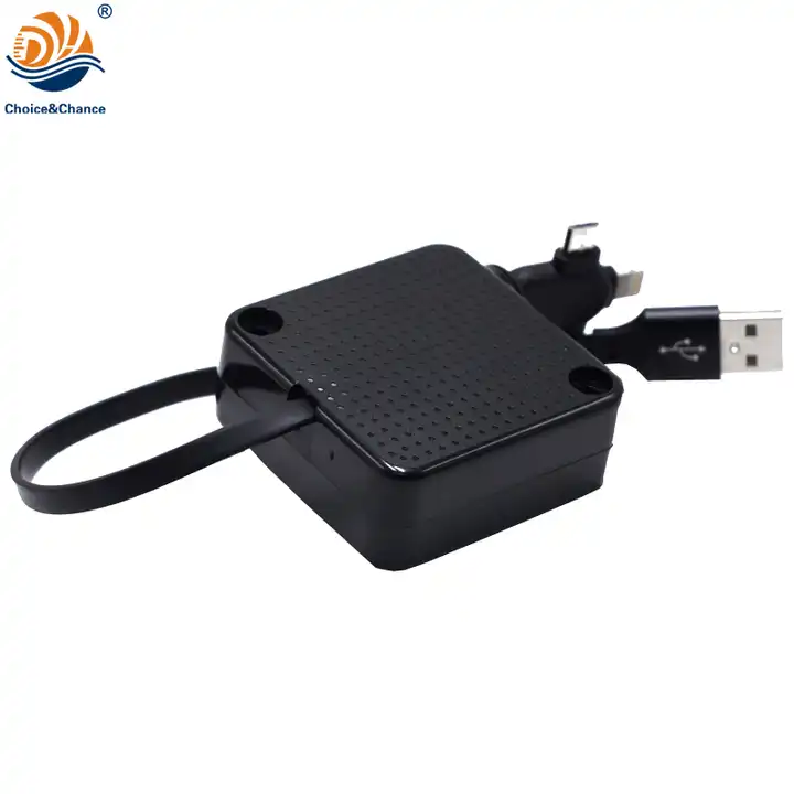 3 in 1 Spring Retractable USB Cable Reel - China Retractable USB Charger  and Mini Charger price