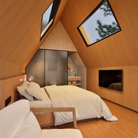 Kawagebo Kamp (KK) S190 19 ㎡   Maison modulaire préfabriquée en structure légère en acier, maison triangulaire miniature de luxe préfabriquée