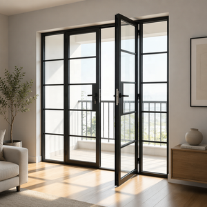 Porta Interna in Vetro e Ferro Nero di Alta Qualità, Eleganza Moderna Personalizzabile - Product Image 5