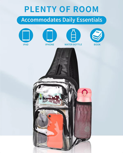 Sac à dos transparent approuvé pour les stades avec bretelles respirantes - Product Image 1