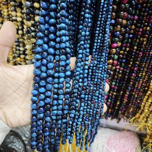 Perline Rotonde in Occhio di Tigre Blu <span class=keywords><strong>Lago</strong></span> 6-12mm, Pietra <span class=keywords><strong>Naturale</strong></span> per Accessori Fai-da-Te, Bracciali e Collane - Product Image 2