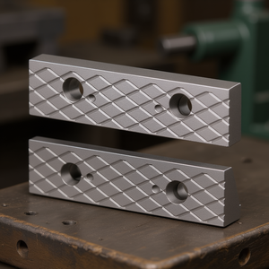Mandíbula Romboidal para Tornillo de Banco Modular, Juego de 2 Piezas con Patrón de Diamante y Orificios de Montaje - Product Image 3