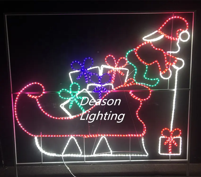 Cuerda de elfo de Navidad, silueta de luz