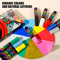 Marqueurs acryliques jumbo Somagi, 10 couleurs, non toxiques, sans odeur, stylos à peinture acrylique de 15 mm, ensemble pour la peinture murale extérieure, la peinture sur pierre