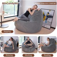 Neu Eingetroffener Komfortabler Flauschiger Fell-Tropfenförmiger Sitzsack-Sessel für Wohnzimmer
