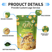 Sachet Doypack Personnalisé Imprimé pour Popcorn 250g 500g avec Fermeture Zip et Fenêtre Transparente pour Snacks