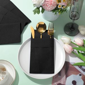 Lot de 100 serviettes en papier Airlaid blanc effet lin, 30x40cm, 1 pli, jetables, pour invités, vente en gros - Product Image 6
