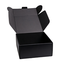 Boîte d'expédition en carton ondulé noir mat portable haut de gamme recyclable, doublée d'éponge, conception personnalisée, matériaux recyclés, taille personnalisée, logo