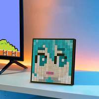 Écran LED matriciel intelligent programmable carré 5V 16x16 avec contrôle par application pour animations, motifs, textes et photos DIY