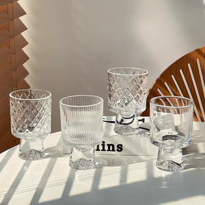 Verre à <span class=keywords><strong>whisky</strong></span> gravé diamant, coupe à dessert, fond épais, pour une vue panoramique sur la montagne - Product Image 3