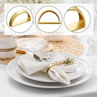 Nicro – Nouveaux Anneaux de Serviette en Métal Doré Semi-circulaires en Acier Inoxydable pour Décoration de Table de Buffet de Mariage et de Dîner de Luxe