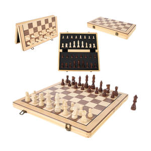 Juego de Ajedrez y <span class=keywords><strong>Ludo</strong></span> de Madera de 15 Pulgadas, Caja de Ajedrez Plegable con Diseño Magnético de Lujo para Uso Interior de Niños, Ecológico y de Alta Calidad - Product Image 2