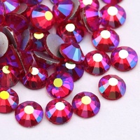 Strass en cristal SS3-SS30 de haute qualité, non thermocollant, à dos plat, couleur Siam clair AB, pour ongles, en gros