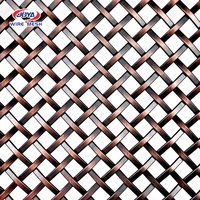 Maille métallique décorative en acier inoxydable tressé antique pour ascenseur de bâtiment, maille métallique pour cloison, tissage uni