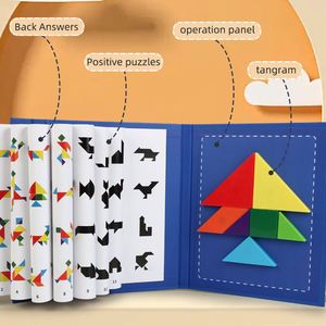Jeu d'activités éducatives préscolaires Geo : Puzzle en bois de formes géométriques, blocs Tangram, jeu de Tangrams géométriques, jouet de réflexion - Product Image 6