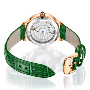 นาฬิกาข้อมืออัตโนมัติสำหรับผู้หญิง รุ่นใหม่ แบรนด์ 1009 ซื้อออนไลน์ นาฬิกาข้อมือสีโรสโกลด์ สายหนัง กันน้ำ นาฬิกาผู้หญิงสุดหรู - Product Image 5