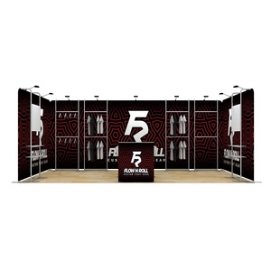 10x20ft להתאמה אישית עיצוב מותאם אישית צינור אלומיניום מתח בד תליית מדף בגדים תערוכה ציוד - Product Image 1