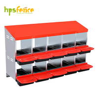 HPSFENCE Boîte de nidification pour poules CNB-010, ensemble de 10 nids, 135x52x79cm, pour poulailler, ponte des œufs, construction en acier galvanisé et plastique