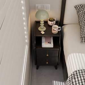 Ready Stock Solid Wood Nightstand Factory Cost Price 2 <strong>Drawers</strong> Super <strong>Narrow</strong> Bedroom <strong>Storage</strong> Cabinet Bedroom Furniture CTG003 - Product Image 3