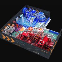 Desain Model 3D Playground Anak Indoor Interaktif Besar yang Dapat Disesuaikan dengan Seluncuran dan Kolam Bola