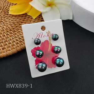 ชุดต่างหูทองเหลืองชุบทอง3คู่ของ2025ต่างหูเม็ดลูกแพร์แม่ของชายหาดแนวฮาวายธรรมชาติสำหรับผู้หญิงเด็กผู้หญิง - Product Image 3