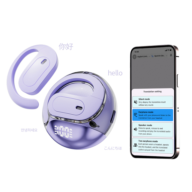 Smart Wireless Bluetooth Earphone for Learning Earbuds with AI Real-Time Translation145 Languages Headphones WiFi Feature