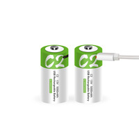 Baterai C Isi Ulang Grosir Tipe-C USB 5000mWh Garansi 2 Tahun Hijau+Putih 1.5V Lithium Ion Ukuran C Smartoools