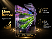 Grande Ferme Conteneurisée Intelligente à Éclairage LED Complet, Système de Culture Verticale Hydroponique de Fraises avec Contrôle Climatique, Usine de Culture