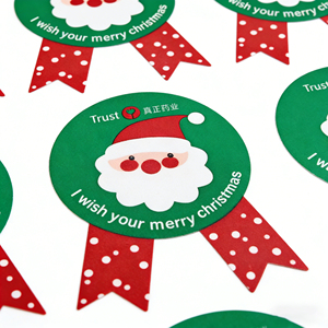 Adesivi Natalizi Personalizzati all'Ingrosso, Etichette Regalo Impermeabili in Carta, Decorazioni con Babbo <span class=keywords><strong>Natale</strong></span> e <span class=keywords><strong>Albero</strong></span>, Sigilli per Candele - Product Image 4