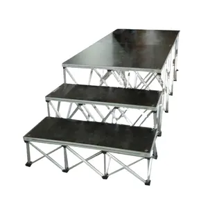 Fábrica personalizada dobrável de alumínio portátil coro palco escadas 3 passos