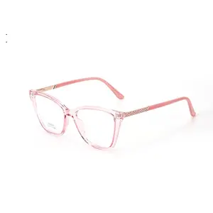 Простые очки с кошачьим глазом, модные очки без оправы для макияжа в стиле ретро, синие блокирующие очки