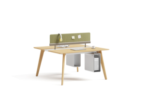 Modern Wooden Computer Office <b>Desk</b> with Partition for 2-8 Persons White Ash MDF Commercial <b>Workstation</b> - Product Image 2