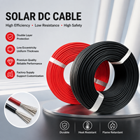 Câble photovoltaïque en cuivre étamé DC de 2,5 mm, 4 mm, 6 mm, isolé double XLPO, personnalisé en gros pour système d'énergie solaire photovoltaïque