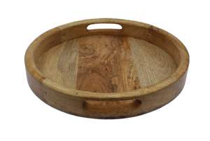 Plateau rond en bois d'acacia Plateau décoratif en bois pour table basse de service Centre de table Bougeoir pour la décoration de la maison de la cuisine de la ferme - Product Image 3