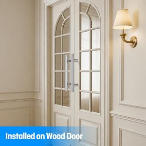 Gagang Pintu Ranbo Modern Design Model Tangga 12" Push-Pull Nikel Brushed 200mm (7-7/8") CTC Anti-Sidik Jari Untuk Pintu Berat
