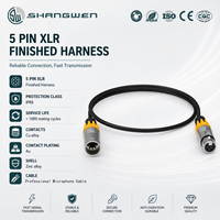 Câble de microphone professionnel IP65 extérieur 5 broches XLR mâle vers femelle avec harnais fini, contacts en alliage de cuivre plaqués or