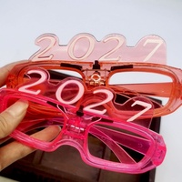 Lunettes LED clignotantes 2027, design fantaisie, populaire, cœur lumineux rouge, bleu, vert, blanc pour fêtes, mariages et événements