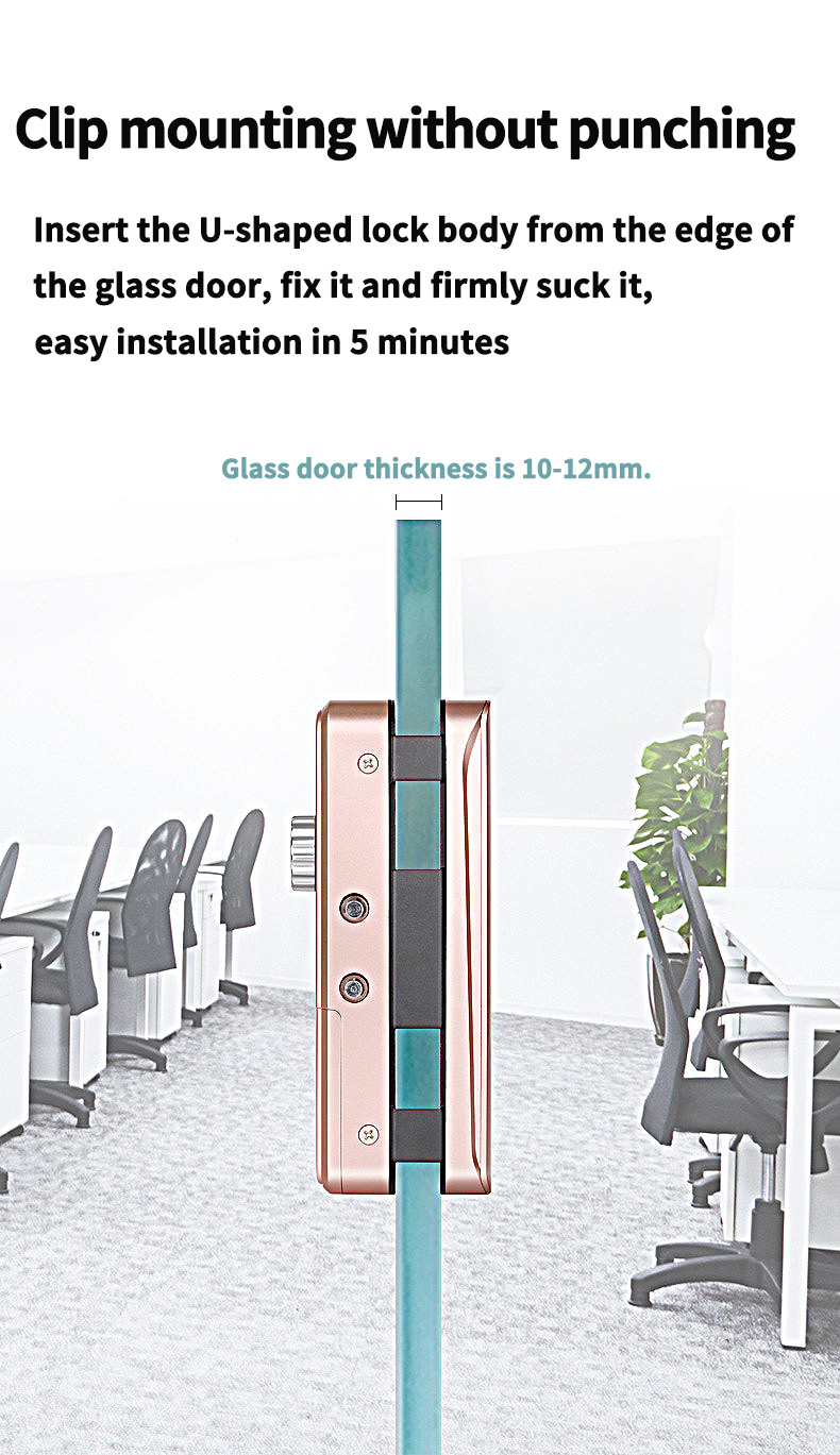 High-quality glass door fingerprint lock APP remote unlocking record multi-purpose security intelligent lock electronic smart