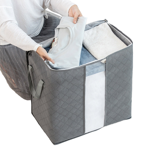 Organisateur de vêtements épais non tissé boîtes de rangement tissu déménagement sacs d'emballage couette bagage sac maison stockage et organisation - Product Image 1