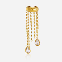 Pendientes de borla tipo ear cuff sin perforación para mujer, joyería antideslustre al por mayor, accesorio de moda para uso diario para mujer al por mayor