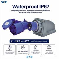 Prise et Fiche Industrielles SFE Haute Qualité 32A 220-240V~2P+E 6h Mâle-Femelle en Cuivre, Niveau IP44, 3 Prises, Vente en Gros
