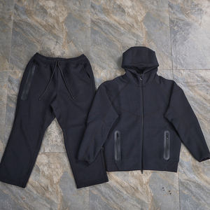 Tuta sportiva sportiva da uomo con cerniera e maglia di cotone lavorata a maglia <span class=keywords><strong>camicia</strong></span> e pantaloni per la primavera autunno tuta sportiva - Product Image 5