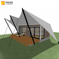 Villa modulaire préfabriquée en acier détachable, maison conteneur à ossature légère, kit de maison préfabriquée portable pour bureau et habitation